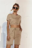 Summer Solid Color Crop Top and Shorts Lounge Set