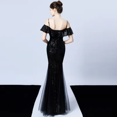 Formal Sequins Mermaid Strap Evening Dress