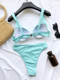 Two-Piece Solid Color Modest Swimwear