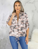 Spring Long Sleeve Camou Blouse