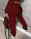 Spring Solid Color Lace Up Sweatpants