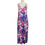 Summer Print Strap Long Maxi Dress