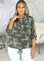 Spring Long Sleeve Camou Blouse