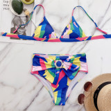 Two-Piece Colorful High Waist Swimwear