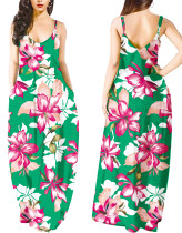 Summer Print Strap Long Maxi Dress