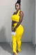 Summer Solid Color Sexy Halter Crop Top and Slit Bottom Legging Set
