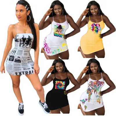Summer Print Sexy Fit Tank Dress