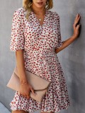 Summer Casual Print Wrapped Skater Dress