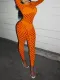 Long Sleeve Sexy Hollow Out Bodycon Jumpsuit