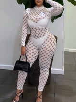 Long Sleeve Sexy Hollow Out Bodycon Jumpsuit