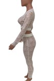 Summer All Lace Transparent Sexy Crop Top and Pants Matching Set
