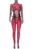 Sexy Sleeveless Print Bodycon Jumpsuit