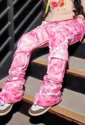 Summer Tie Dye Pink Pocket Sweatpants
