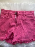 Summer Pink Denim High Cut Tassels Sexy Shorts