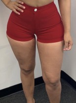 Summer Red High Cut High Waisted Sexy Denim Shorts