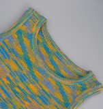Summer Stripes Knitting Sleeveless Crop Top