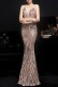 Summer Golden Sequins Strap Mermaid Long Evening Dress