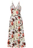 Summer Casual Bohemain Floral Deep-V Strap Long Maxi Dress