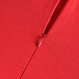 Summer Elegant Office Red Sleeveless Pencil Dress