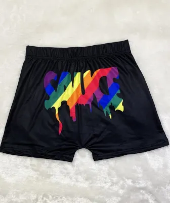Summer Print Black High Waist Sexy Tight Jogger Shorts