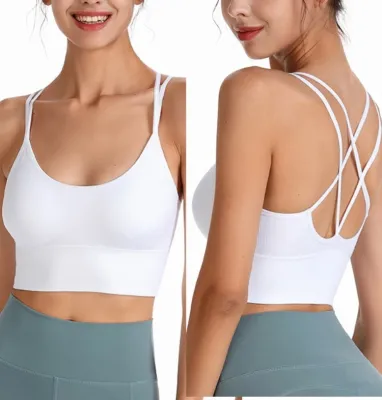 Summer Solid Color Sports Spaghetti Yoga Bra