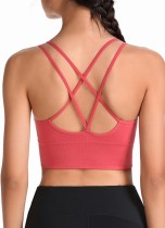 Summer Solid Color Sports Spaghetti Yoga Bra