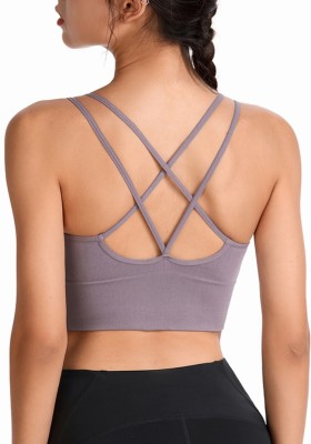 Summer Solid Color Sports Spaghetti Yoga Bra