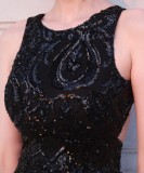 Summer Black Sequins Sleeveless O-Neck Mermaid Evening Dress