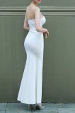Summer Wedding White Strapless Front Slit Mermaid Bridal Dress