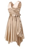 Summer Khaki Sleeveless Wrapped Irregular Elegant Long Dress