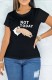 Summer Print Black O-Neck Short Sleeve T Shirt
