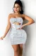 Summer Sexy Metallic Hollow Out Ruched Mini Club Dress
