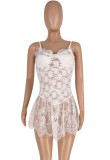 Summer White Lace Sexy Strap Party Dress