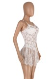 Summer White Lace Sexy Strap Party Dress