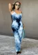 Summer Tie Dye Sexy Halter Long Dress