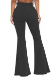 Summer Black High Waist Flare Jeans