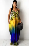 Summer Casual Print Colorful Strap Long Maxi Dress
