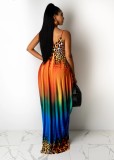 Summer Casual Print Colorful Strap Long Maxi Dress