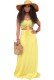 Summer Two Piece Matching Yellow Bandeau Top and Long Skirt Set