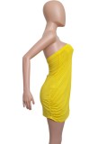 Summer Solid Strapless Wrapped Sexy Party Dress