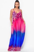 Summer Multi-Color Strap Long Maxi Dress