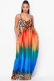 Summer Multi-Color Strap Long Maxi Dress