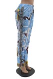 Spring Casual Print Africa Tassels Trousers