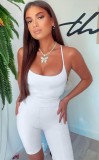 Summer White Sexy Bodycon Halter Rompers