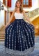 Summer Retro Print Blue Strap Long Dress