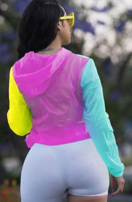 Summer Block Color Sun Protection Hooded Jacket