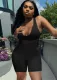 Summer Black Sexy Sleeveless Bodycon Rompers
