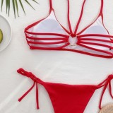 Summer Red Two Piece Sexy Strings Swimwear