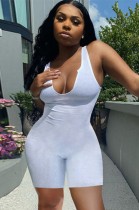Summer White Sexy Sleeveless Bodycon Rompers