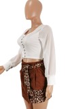 Summer White Square Vintage Crop Top with Pop Sleeves